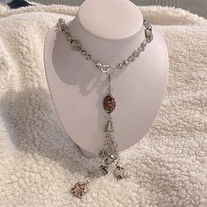 Jasper, Crystal, and Pearl necklace